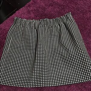J. Crew Black and White Smocked Bubble Mini Skirt